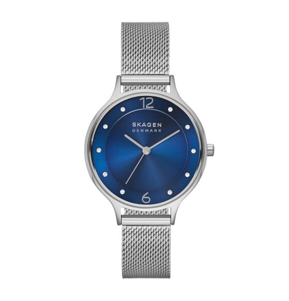 SKAGEN ANITA LILLE UR DAME STÅL MED BLÅ SKIVE - SKW2307