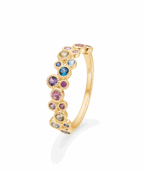 MADS Z LUXURY RAINBOW PETITE RING 14 KARAT GULD - 1544066