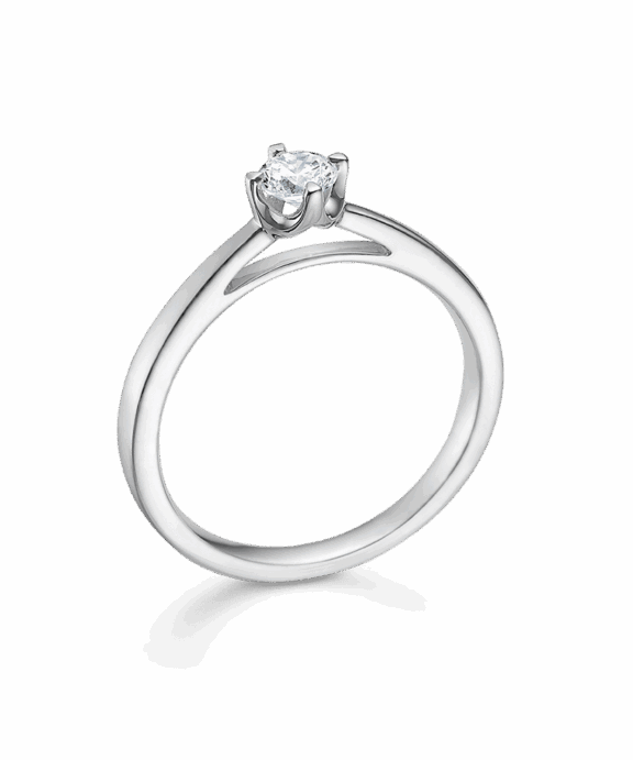 MADS Z 14 CROWN RING 14 KARAT HVIDGULD MED 0,24 CARAT BRILLANT - 1641624