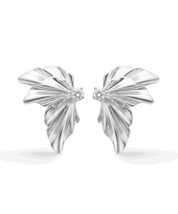 MADS Z MONARCH ØRERINGE SØLV MED HVID TOPAS - 2116155