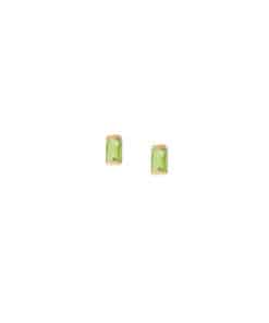 HEIRING SQUARE ØRESTIK I FORGYLDT SØLV MED GRØN PERIDOT - 52-9-02FG
