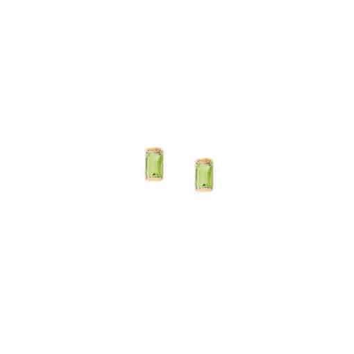 HEIRING SQUARE ØRESTIK I FORGYLDT SØLV MED GRØN PERIDOT - 52-9-02FG