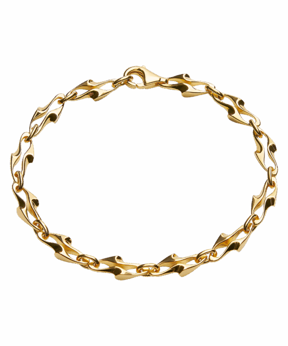 CAMILLE BRINCH BLAZING FLAMES ARMBÅND I FORGYLDT SØLV 16 CM - BLFLB-FG-16