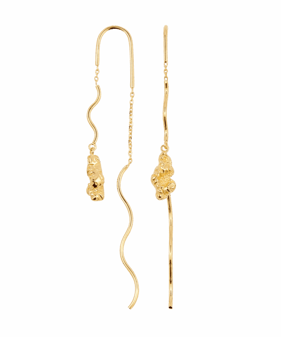 CAMILLE BRINCH BLUSH CRUSH ØRERINGE FORGYLDT SØLV - BCRE-FG