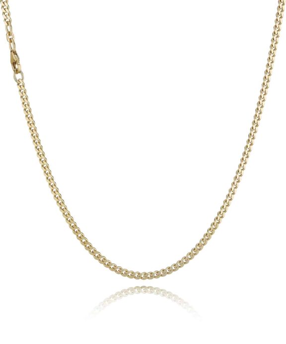 BNH PANSER 14 KARAT GULD HALSKÆDE 42 CM - P1407542C