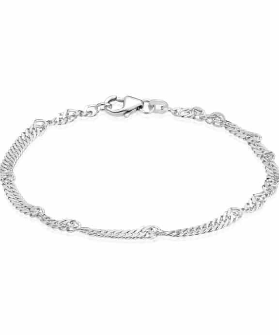 BNH ARMBÅND SINGAPORE 14 KARAT HVIDGULD 18,5 CM - SGH1423018C
