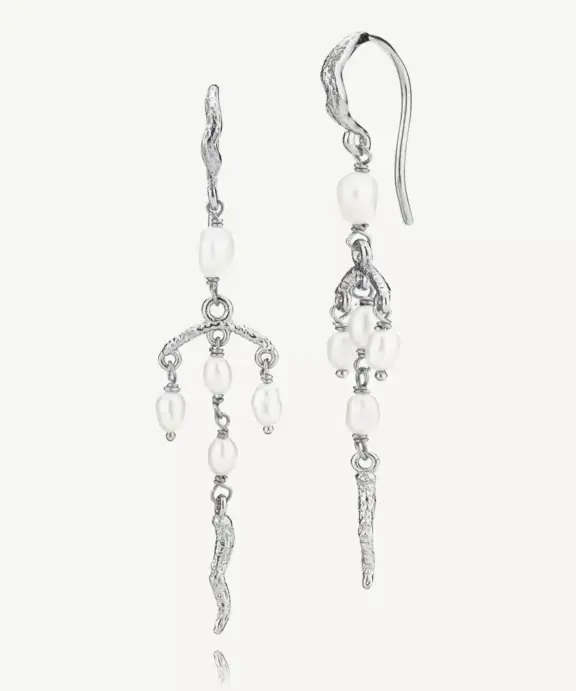 SISTIE ROSE SØLV ØRERINGE MED PERLER - Z1246SWSWHITE