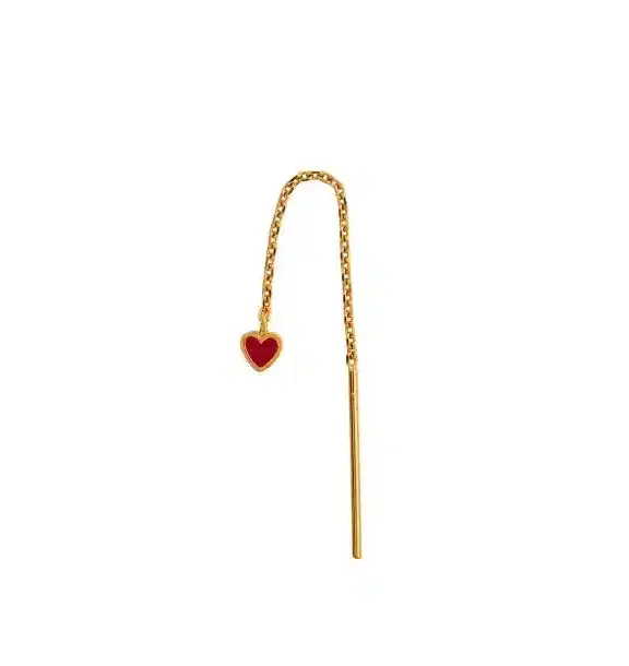 STINE A SØLV FORGYLDT ØRERINGE LOVE - 1364-02-BURGUNDY