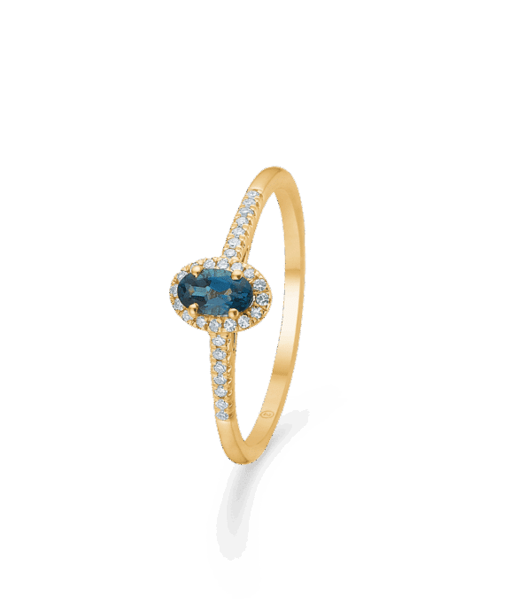 MADS Z MADELEINE RING I 14 KARAT GULD MED LONDON BLUE TOPAS - 1546011
