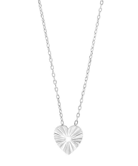 NORDAHL JEWELLERY PLISSÉ HJERTE HALSKÆDE I SØLV - 20260120900