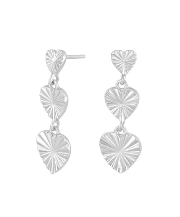 NORDAHL JEWELLERY HJERTE ØREHÆNGERE PLISSÉ I SØLV - 30260350900