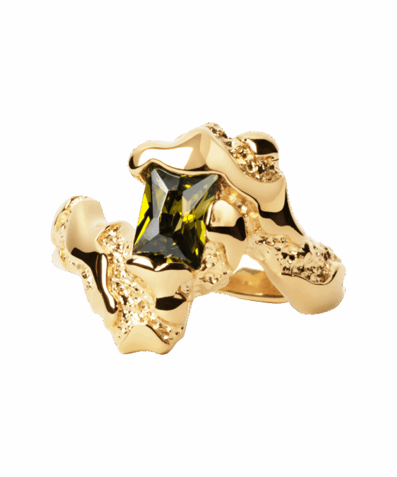 CAMILLE BRINCH STOR CONTRAST RING FORGYLDT SØLV - BCOR-FG