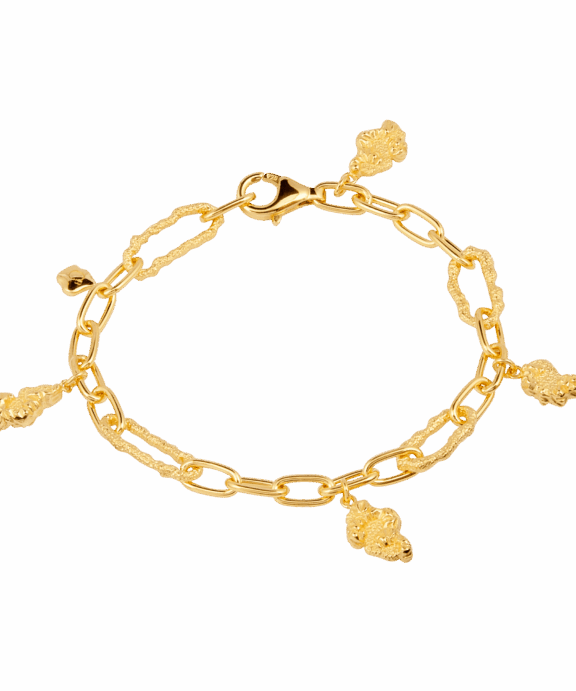 CAMILLE BRINCH CHARM CRUSH ARMBÅND FORGYLD SØLV I 19 CM - CCRB-FG-19