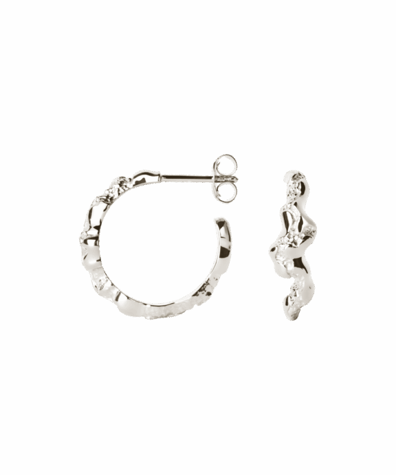 CAMILLE BRINCH CONTRAST FUSION HOOPS ØRERINGE SØLV - COFH