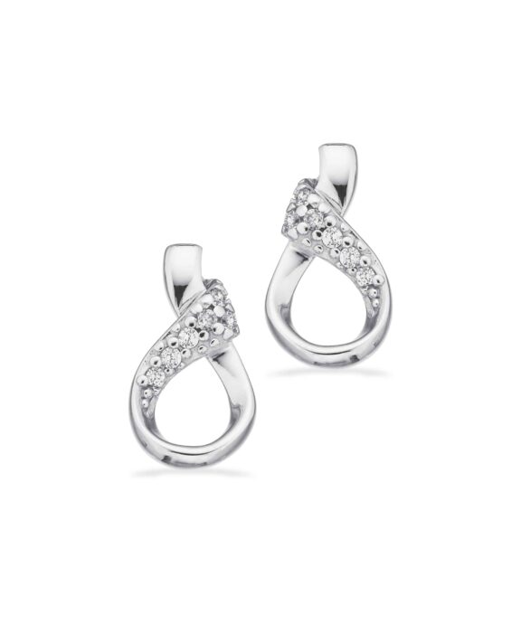 SCROUPLES SØLV ØRERINGE DRÅBE FORMET MED STEN - 162202