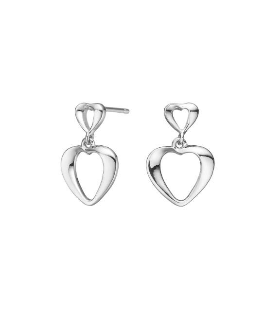 NORDAHL JEWELLERY HJERTE SØLV ØRERINGE - 30260470900