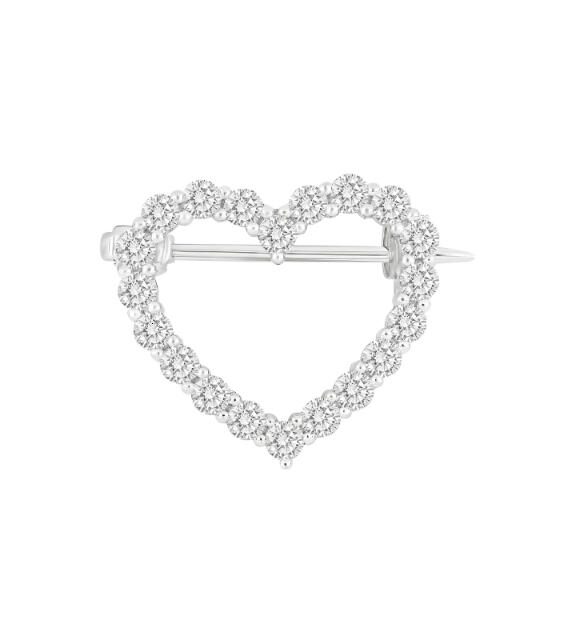 JOANLINOR OBINOR SØLV BROCHE MED HJERTE - 52450000900