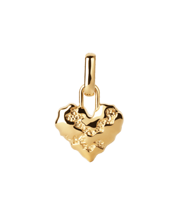 CAMILLE BRINCH HEART CONTRAST HJERTE VEDHÆNG FORGYLDT SØLV - HCOC-FG-P
