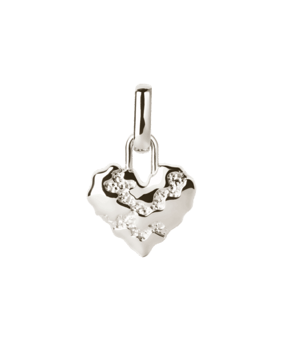 CAMILLE BRINCH HEART CONTRAST HJERTE VEDHÆNG SØLV - HCOC-P