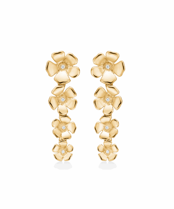 MADS Z FLEUR 14 KARAT GULD ØRERNGE MED BLOMSTER - 1511110