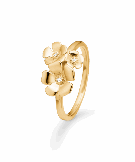 MADS Z FLEUR 14 KARAT GULD RING MED BRILLIANTER - 1541108