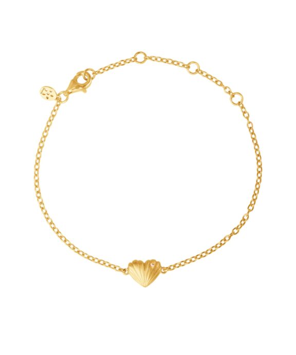 BYBIEHL JUST LOVE ONE HEART ARMBÅND FORGYLDT SØLV - 2-4502-GP