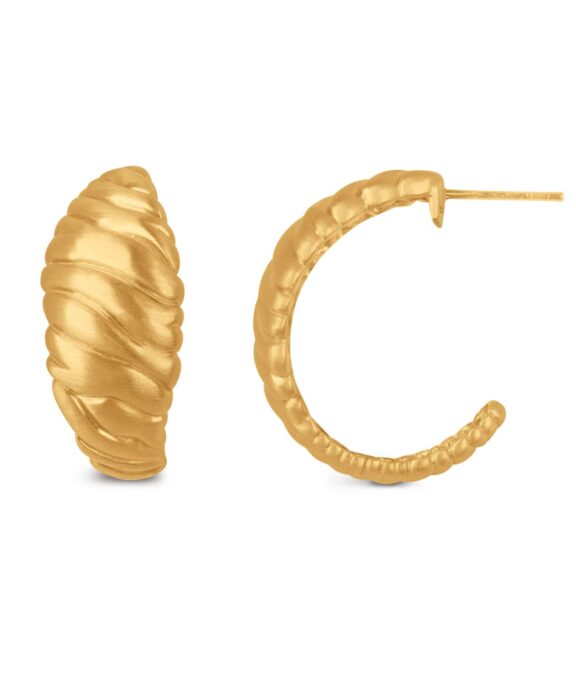 BYBIEHL DUNES HOOP LARGE ØRERINGE I FORGYLDT SØLV - 4-4901-GP