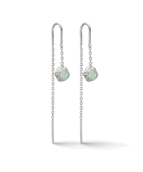 STUDIO Z ENDLESS WAVES SØLV ØRERINGE GRØN ZIRKON - 7107913