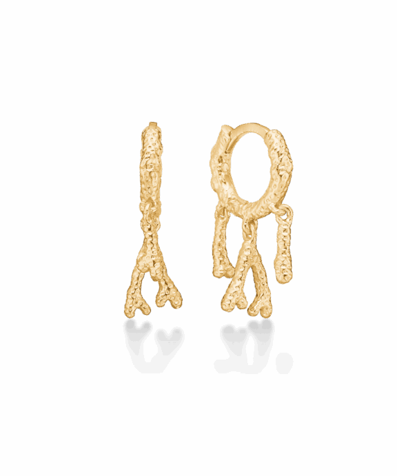 STUDIO Z REEF ESSENCE SØLV FORGYLDT ØRERINGE - 7210922