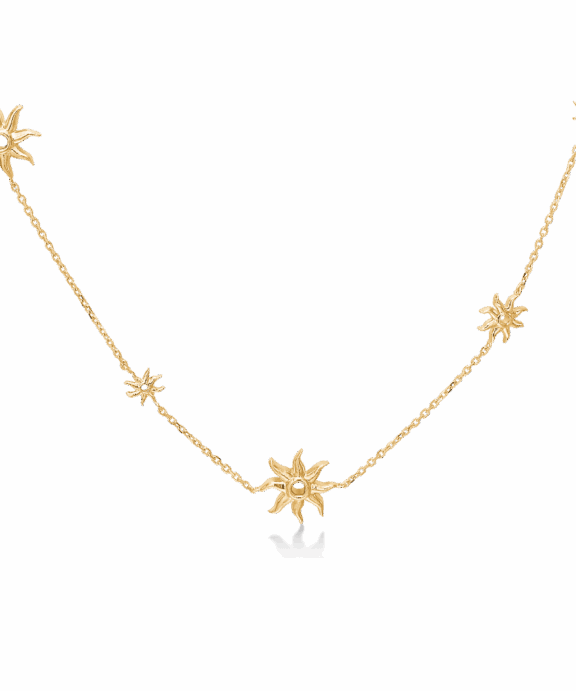 STUDIO Z OCEAN AURA SØLV FORGYLDT HALSKÆDE MED SOL - 7220924