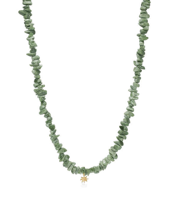 STUDIO Z OCEAN AURA SØLV FORGYLDT HALSKÆDE MED CHROM DIOPSID - 7226893