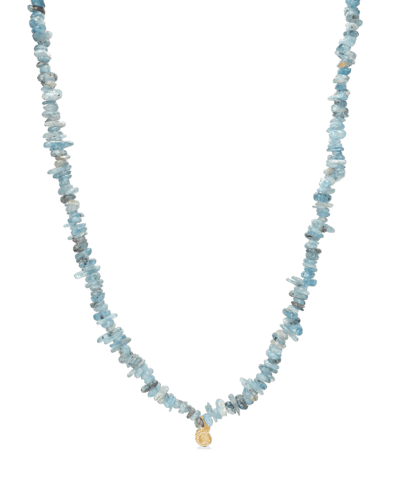 STUDIO Z SEASHELL SECRETS SØLV FORGYLDT HALSKÆDE MED KYANIT - 7226895