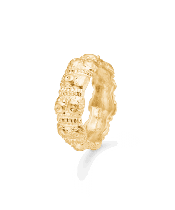 STUDIO Z URCHIN ELEGANCE SØLV FORGYLDT RING - 7240915