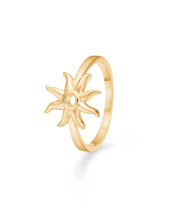 STUDIO Z OCEAN AURA SØLV FORGYLDT RING MED SOL - 7240923
