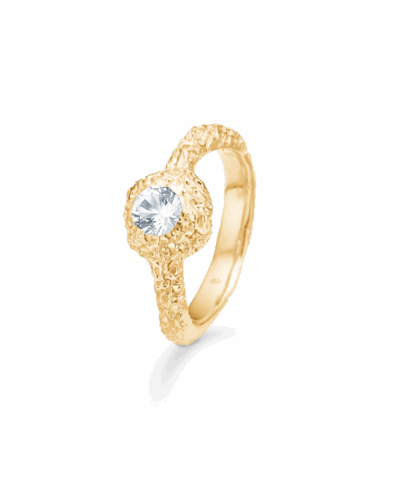 STUDIO Z WILD CLIFF SØLV FORGYLDT RING LYS ZIRKON - 7247910