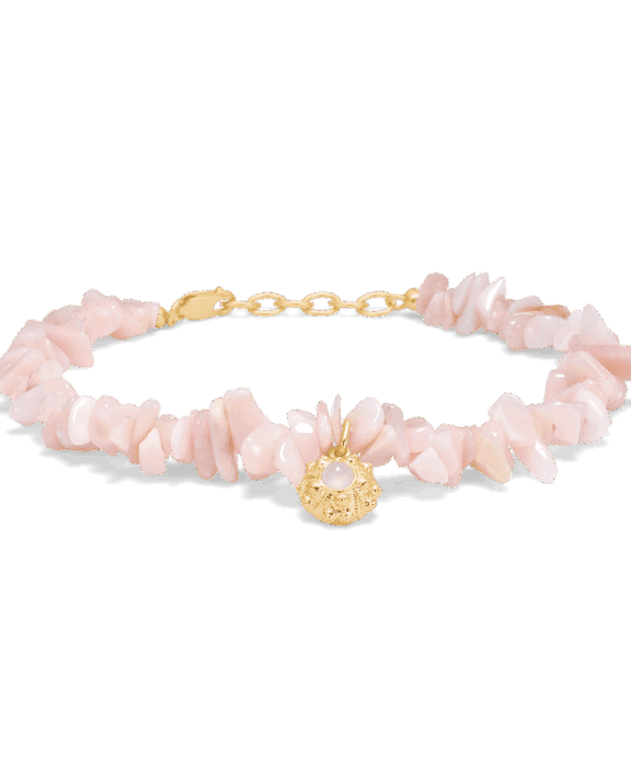 STUDIO Z URCHIN ELEGANGE SØLV FORGYLDT ARMBÅND MED KUNZIT - 7256892