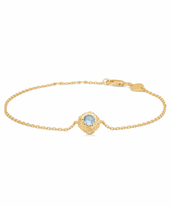 STUDIO Z WILD CLIFF SØLV FORGYLDT ARMBÅND MED BLÅ ZIRKON - 7257911