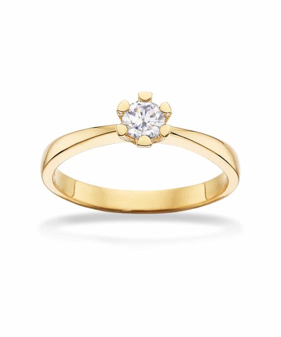 SCROUPLES VIDA 8 KARAT GULD RING MED BRILLANT 0,25 CARAT - 7813,25