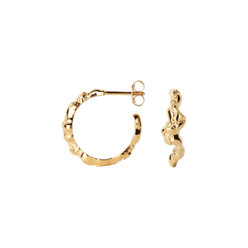 CAMILLE BRINCH CONTRAST FUSION HOOPS ØRERINGE FORGYLDT SØLV - COFH-FG