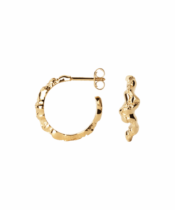 CAMILLE BRINCH CONTRAST FUSION HOOPS ØRERINGE FORGYLDT SØLV - COFH-FG