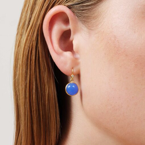 JULIE SANDLAU PRIME ØRERINGE SOM HÆNGER MED ROYAL BLUE KRYSTAL - HKS181GDROBLCRCZ - Image 2