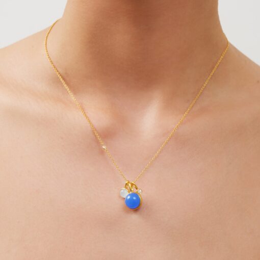 JULIE SANDLAU PRIME VEDHÆNG MED ROYAL BLUE KRYSTAL - PD19GDROBLCR - Billede 2