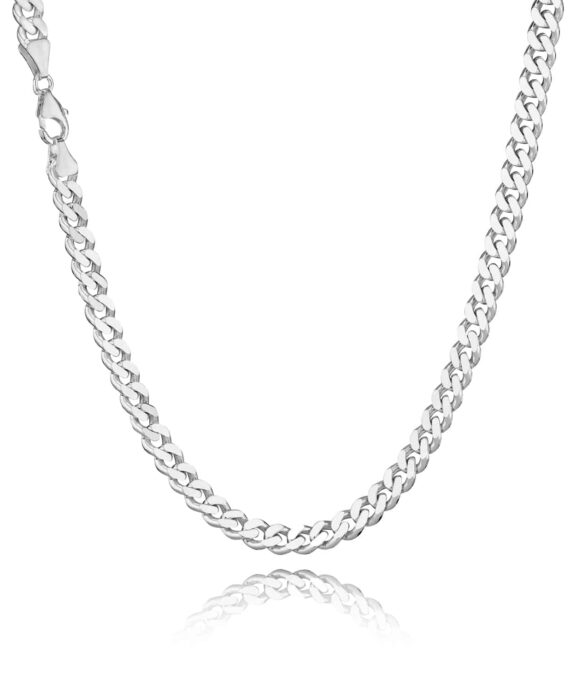 BNH PANSER FACET SØLV HALSKÆDE 4 MM BRED 50 CM - SP15550C