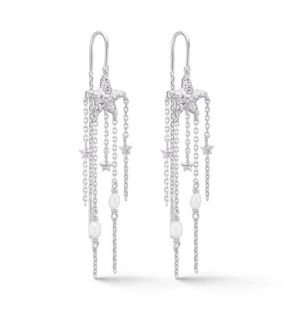 STUDIO Z STARFISH LUSTRE SØLV ØRERINGE MED PERLE -7113903