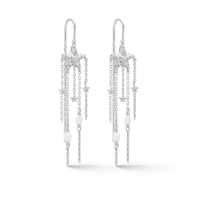 STUDIO Z STARFISH LUSTRE SØLV ØRERINGE MED PERLE -7113903