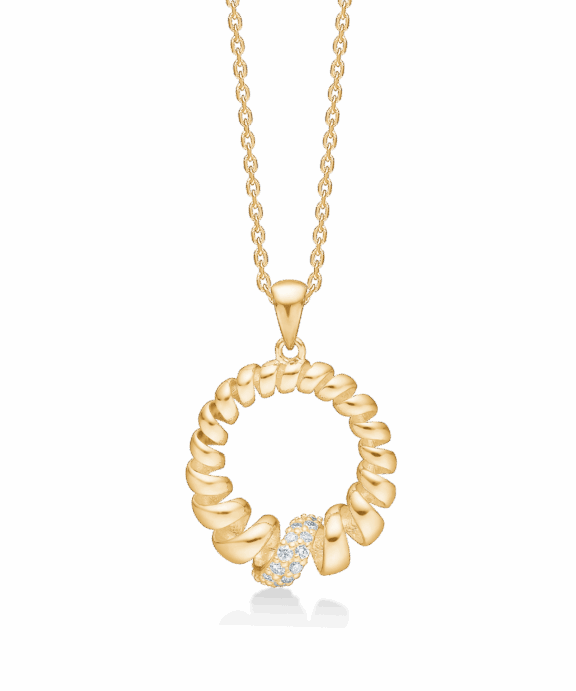 MADS Z SWIRL W. DIAMOND VEDHÆNG 14 KARAT GULD MED BRILLANTER - 1531159