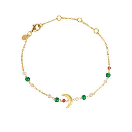 BYBIEHL SUMMER MOON ARMBÅND COLORS METAL GULDBELAGT MED STEN OG PERLER - 2-5202M-GP