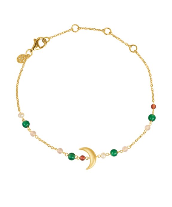 BYBIEHL SUMMER MOON ARMBÅND COLORS METAL GULDBELAGT MED STEN OG PERLER - 2-5202M-GP