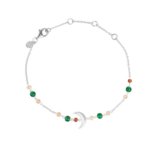 BYBIEHL SUMMER MOON ARMBÅND SØLV MED PERLER OG STEN - 2-5202M-R
