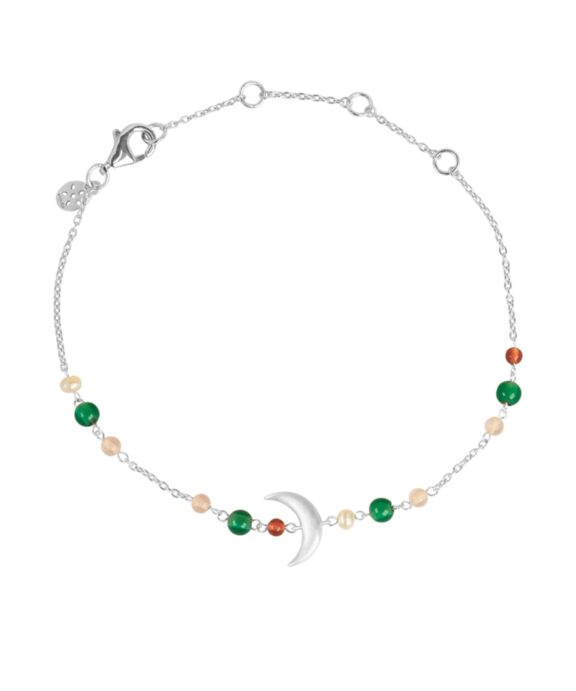 BYBIEHL SUMMER MOON ARMBÅND SØLV MED PERLER OG STEN - 2-5202M-R